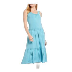 Calvin Klein Tiered Swing Dress Women's Size 12 Blue Sleeveless NWT